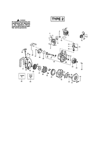 Crankshaft/Cylinder/Crankcase Diagram and Parts List for BV1800 Type 2 Weed Eater Leaf Blower / Vacuum